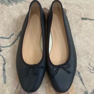 J.Crew Zoe leather flats, navy, size 9. NWOT